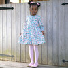 Floral LS Button-Front Dress, Blue - Dresses - 3