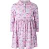 Floral Check Jersey Dress, Pink - Dresses - 1 - thumbnail