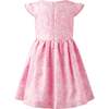 Floral Cap Sleeve Damask Dress, Pink - Dresses - 2