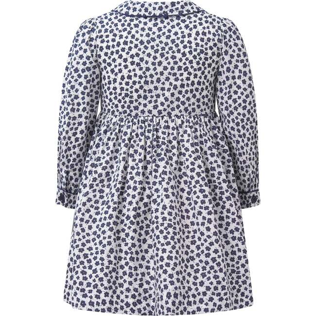 Floral Button-Front Dress, Navy - Dresses - 2