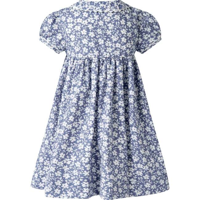 Floral Button Front Dress and Bloomers, Blue