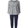 Floral Blouse and Legging Set, Navy - Mixed Apparel Set - 1 - thumbnail