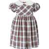 Tartan Frill Front Dress and Bloomers, Ivory - Dresses - 1 - thumbnail