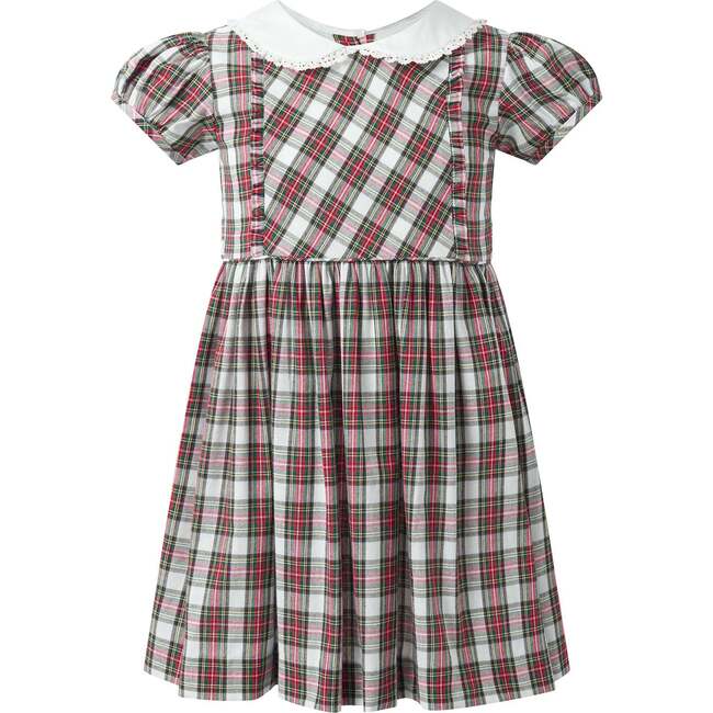 Tartan Frill Front Dress, Ivory