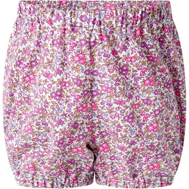 Floral Button Front Dress and Bloomers, Purple - Dresses - 3