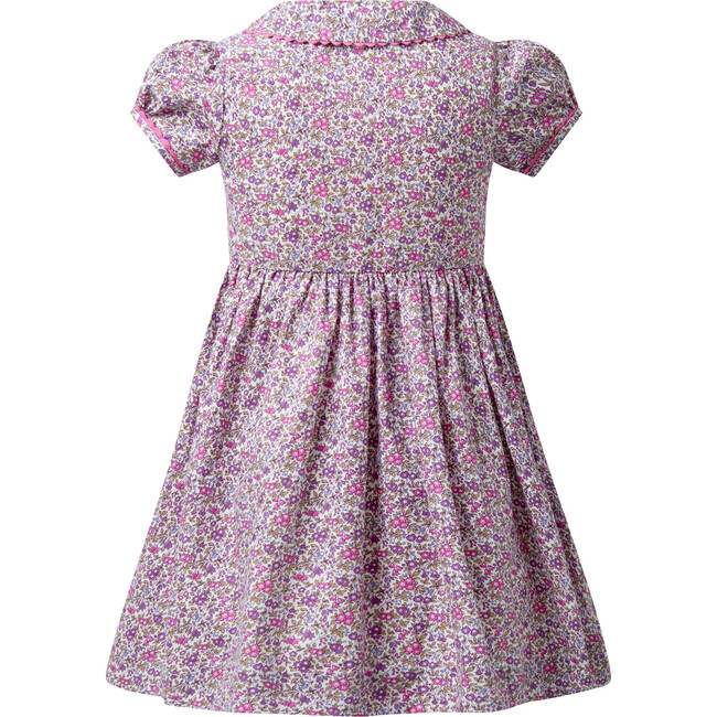 Floral Button Front Dress, Purple - Dresses - 2