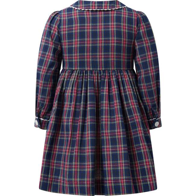 Tartan Button-Front Dress, Navy - Dresses - 2