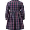 Tartan Button-Front Dress, Navy - Dresses - 2