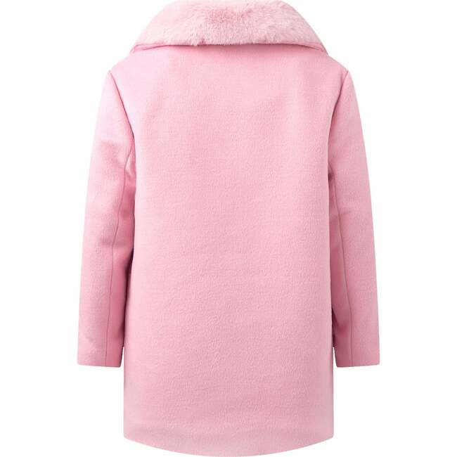 Faux Fur Collar Coat, Pink - Coats - 2
