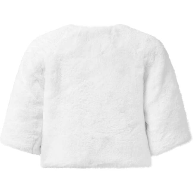 Diamonte Faux Fur Jacket, White - Coats - 2