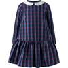 Drop Hem Check Dress, Navy - Dresses - 1 - thumbnail