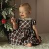 Tartan Frill Front Dress and Bloomers, Ivory - Dresses - 4