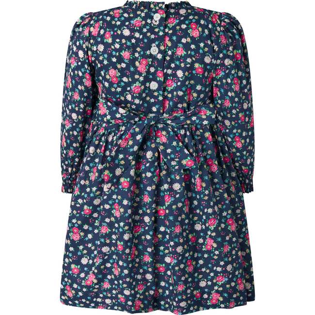 Ditsy Floral Ruched Dress, Navy - Dresses - 2
