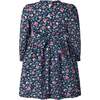 Ditsy Floral Ruched Dress, Navy - Dresses - 2