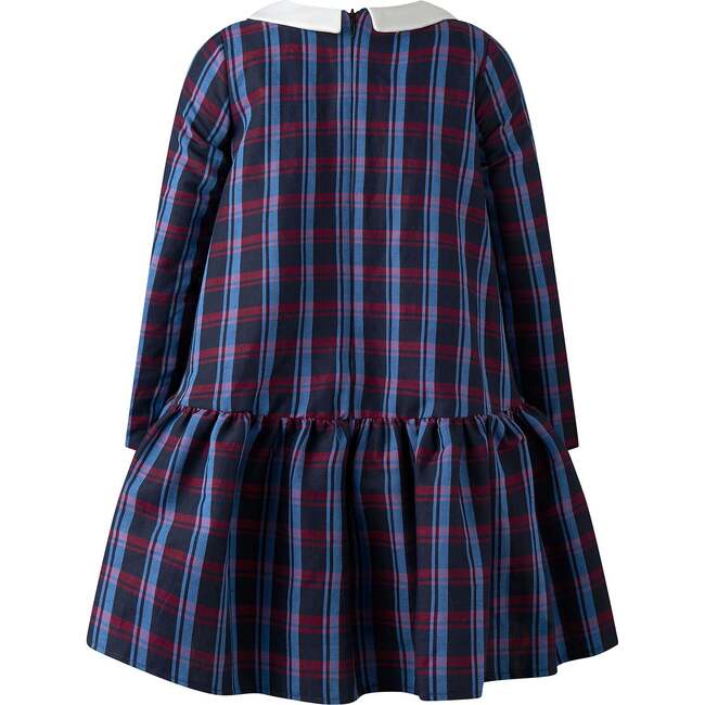 Drop Hem Check Dress, Navy - Dresses - 2
