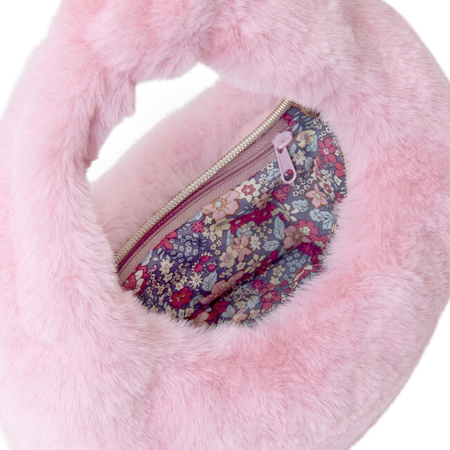 Faux Fur Bag, Pink - Bags - 3