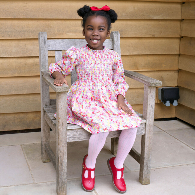 Ditsy Garden Ruched Dress, Pink - Dresses - 3