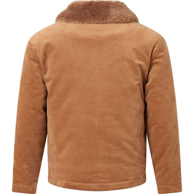 Cord Shearling Jacket, Camel - Jackets - 2