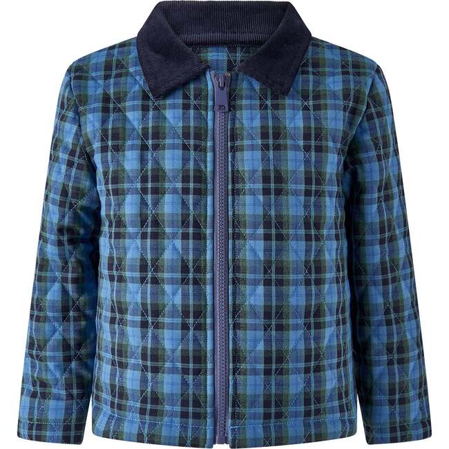 Check Quilted Jacket, Blue