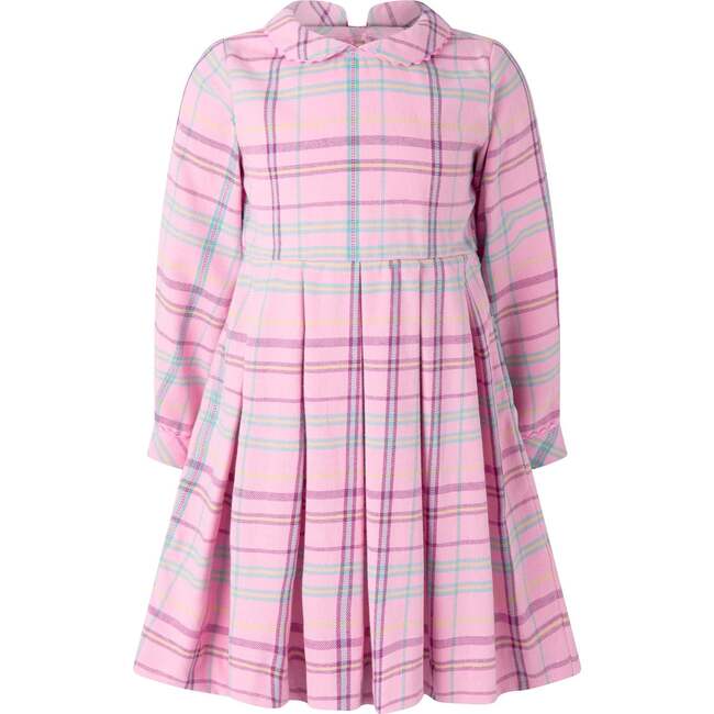 Check Pleated Dress, Pink
