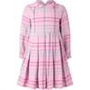 Check Pleated Dress, Pink - Dresses - 1 - thumbnail
