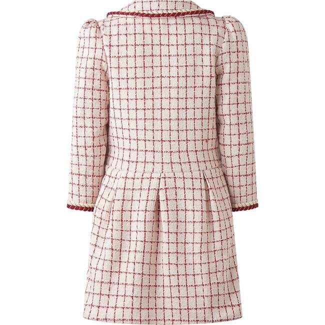 Check Tweed Dress, Red