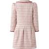 Check Tweed Dress, Red - Dresses - 2