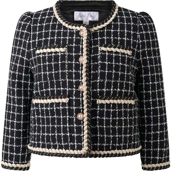 Check Tweed Jacket & Skirt Set, Black - Mixed Apparel Set - 3