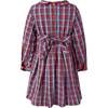 Check Pleated Dress, Red - Dresses - 2