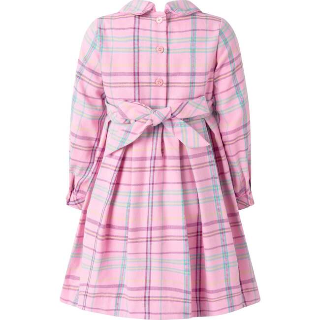 Check Pleated Dress, Pink - Dresses - 2