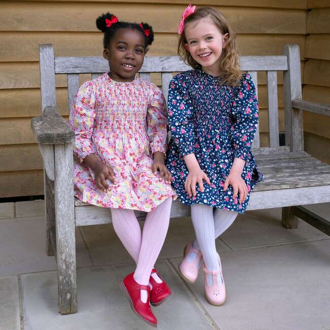 Ditsy Garden Ruched Dress, Pink - Dresses - 4