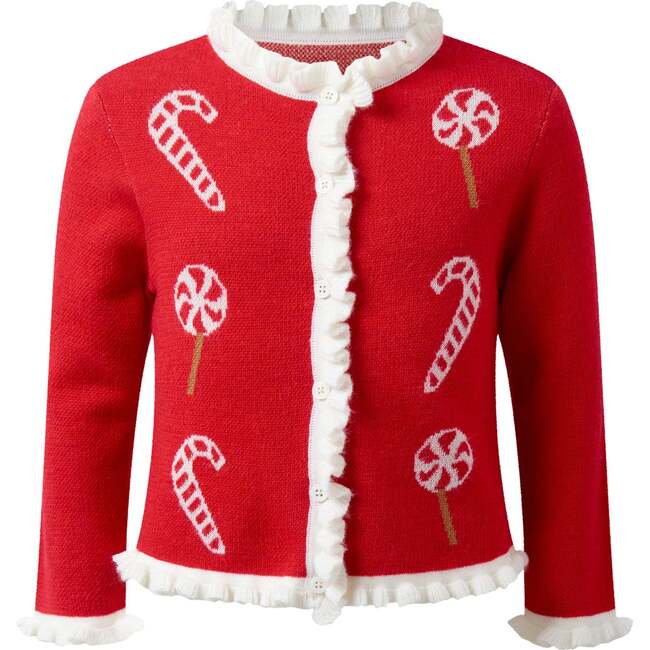 Candy Cane Cardigan, Red