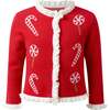 Candy Cane Cardigan, Red - Cardigans - 1 - thumbnail