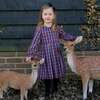 Check Pleated Dress, Red - Dresses - 3