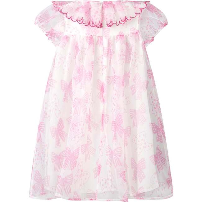 Bow Organza Dress, Pink - Dresses - 2