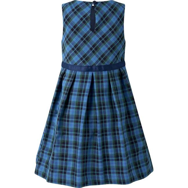 Check Flared Dress, Navy - Dresses - 2