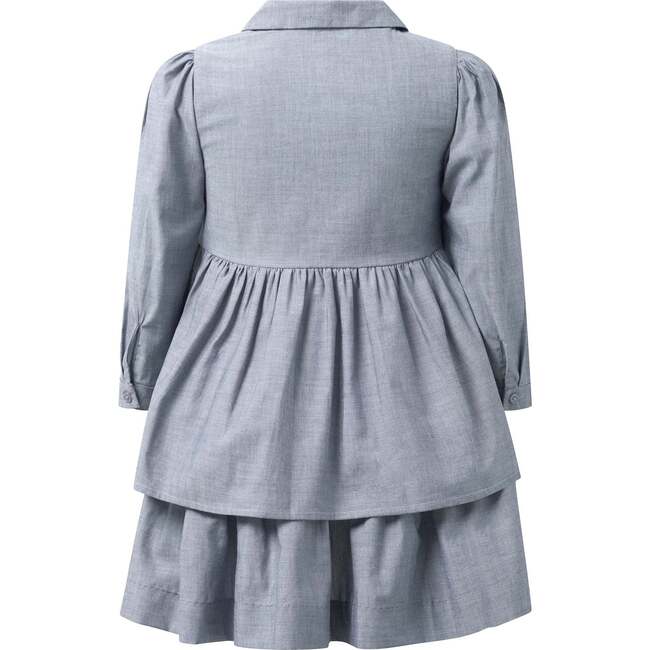 Chambray Shirt Dress, Navy - Dresses - 2