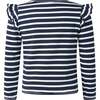 Breton Stripe Ruffle T-shirt, Navy - T-Shirts - 2