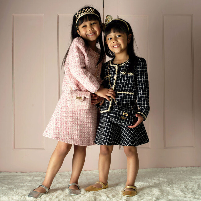 Check Tweed Jacket & Skirt Set, Black - Mixed Apparel Set - 5