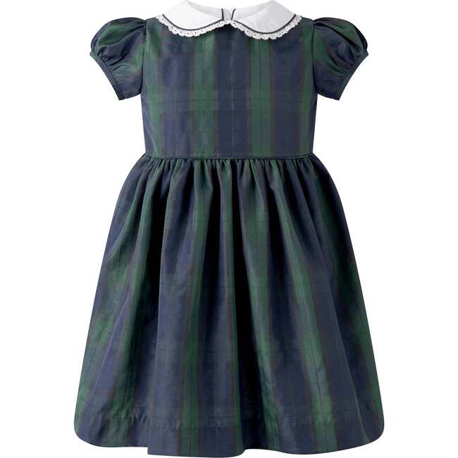 Blackwatch Plaid Dress, Navy - Dresses - 1