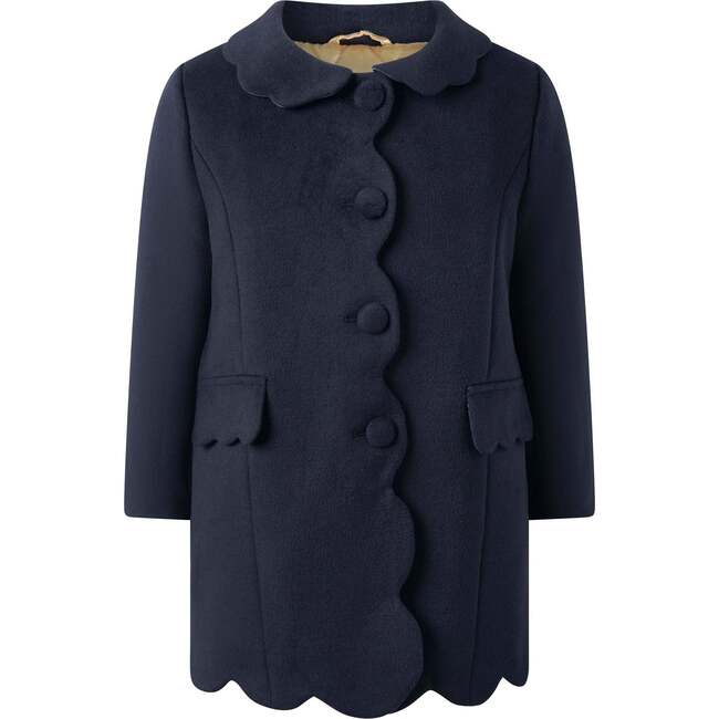 Blackwatch Velvet Trim Coat, Navy