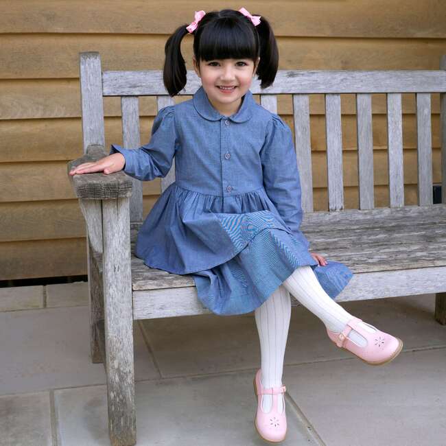 Chambray Shirt Dress, Navy - Dresses - 3