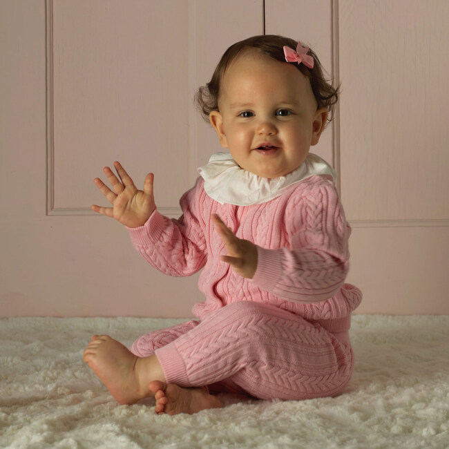 Cable Knit Set, Pink - Mixed Apparel Set - 3