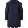 Blackwatch Velvet Trim Coat, Navy - Coats - 2