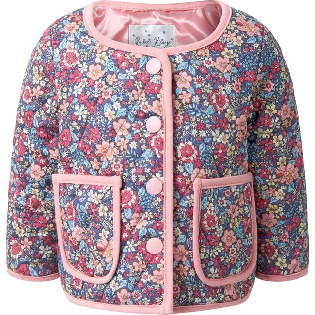 Baby Floral Quilted Jacket, Pink