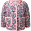 Baby Floral Quilted Jacket, Pink - Jackets - 1 - thumbnail