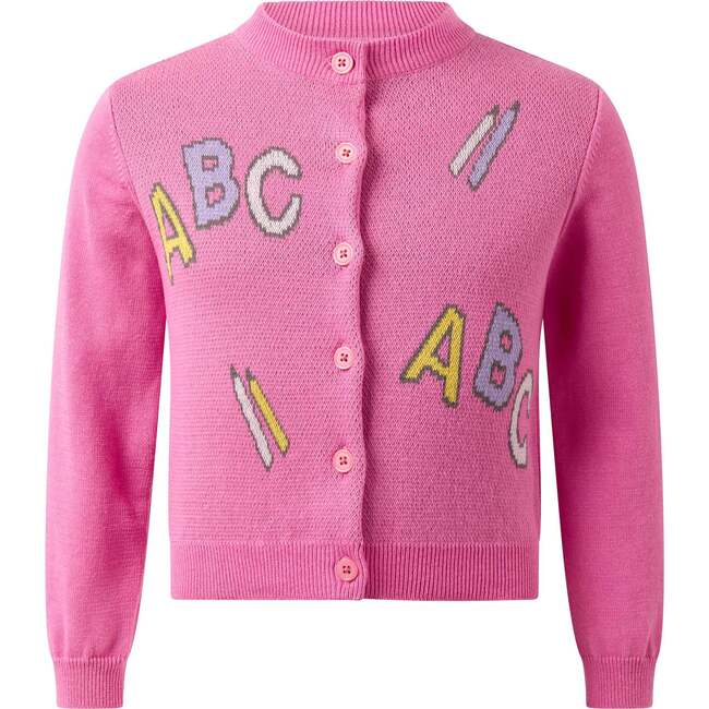 ABC Intarsia Cardigan, Pink