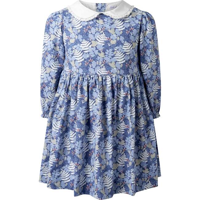 Acorn Leaf Peter Pan Collar Dress, Blue