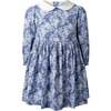 Acorn Leaf Peter Pan Collar Dress, Blue - Dresses - 1 - thumbnail