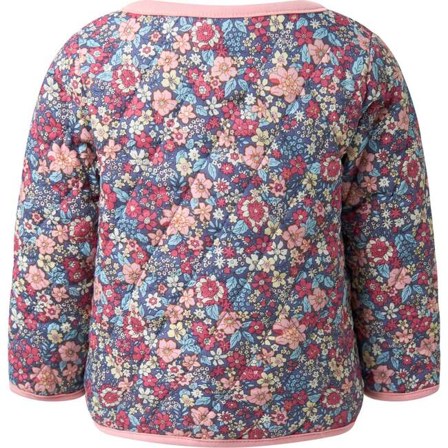 Baby Floral Quilted Jacket, Pink - Jackets - 2